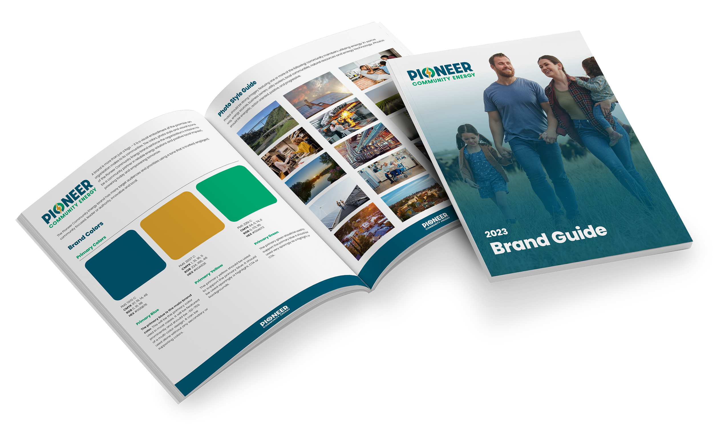 Pioneer brand guide inside and cover page