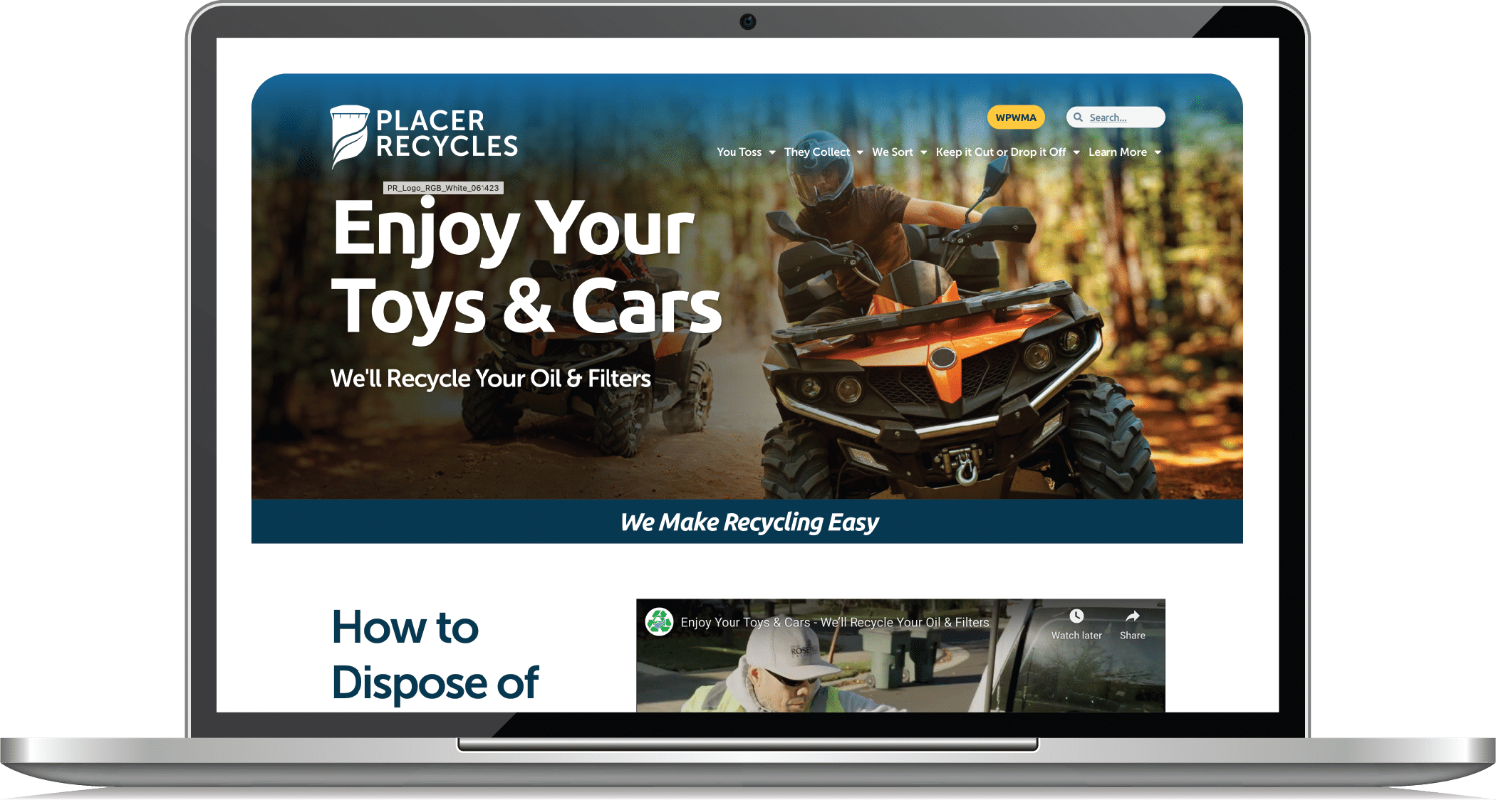 Placer Recycles Oil and Filter Laptop 1